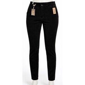 Duluth Trading Co Womens Corduroy Skinny Ankle Pants Black High Rise 14 Regular